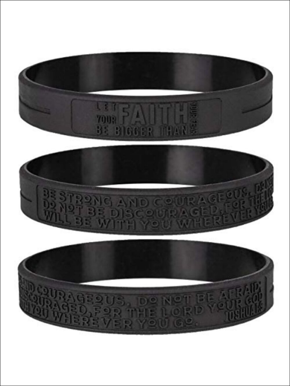 Silicone Wristbands Bible Verse Joshua 1:9 Faith Religious Bracelet Set